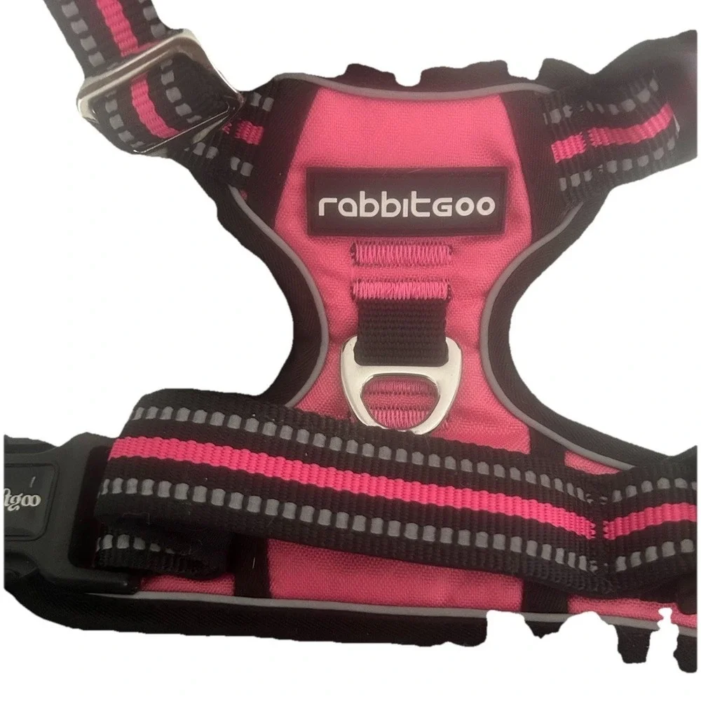 RabbitGoo Classic NO-Pull Dog Harness Size Medium in Pink and Black PB-5